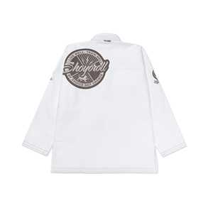 Uniforme de Jiu Jitsu BJJ Gi Shoyoroll Cut Batch SIX Blanco con Combinación Gris - Product Image 2