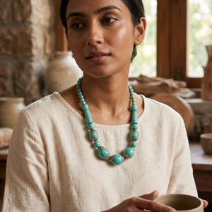 Collar de Cuentas de Resina Hecho a Mano para Mujer, Joyería Ligera para Uso Festivo con Pendientes Disponibles a Buen Precio - Product Image 2