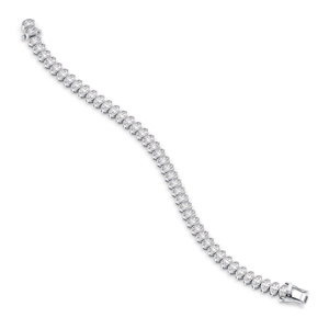 Bracelet tennis REYES en argent sterling 925 avec moissanite ovale de 9,6 carats, fermoir boîte, pour femme, cadeau de mariage, bijoux fins, prix de gros - Product Image 2