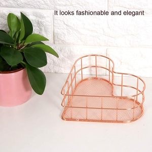 Multifunctional Iron Heart Shape Storage <b>Basket</b> Decorative Wire Organizer for Home Office - Product Image 4