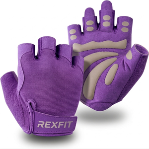 Guantes de Gimnasio Rexfit de Medio Dedo, Color Rosa, Malla Transpirable, Correa de Muñeca Ajustable, Unisex, para Entrenamiento Físico y Deportes - Product Image 3