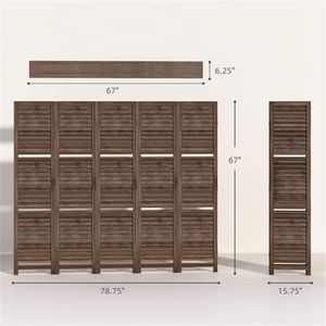 Paravent pliant en bois de noyer et séparateur d'espace pour chambres à coucher - Product Image 6