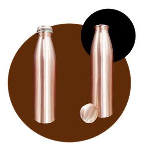 Bouteille d'eau en cuivre de qualité supérieure, vaisselle ayurvédique, bouchon anti-fuite, écologique, durable, réutilisable, qualité export - Product Image 4