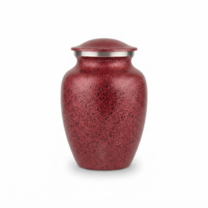 Urnes funéraires en métal rouge pour cendres humaines, urne funéraire artisanale en aluminium, texture mouchetée, vase commémoratif, adulte, grande taille - Product Image 3