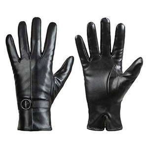 Guantes de Vestir de Cuero Completos, Impermeables, Compatibles con Pantalla Táctil, Resistentes al Viento, Color Marrón y Negro, de Lujo, para Invierno, Unisex, para Clima Frío - Product Image 1