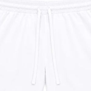 Pantalones Cortos Deportivos Casuales para Hombre, Blancos, Sólidos, para Gimnasio, Correr, Cintura Elástica con Cordón, Ligeros, Transpirables, de Secado Rápido, 100% - Product Image 2