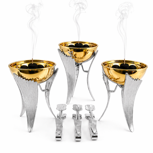 Luxury Organic Handcrafted Eco-Friendly Anti-Odour <b>Bakhoor</b> Arabic <b>Oud</b> Metal Incense Burner Home Decor - Product Image 2