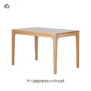 Mesa de Comedor Moderna de Madera de Teca Sólida, Estilo Nórdico, Mesa de Madera Clara para Apartamento y Cafetería - Anjana - Product Image 1