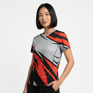 Men's Short Sleeve Sublimation Printed Sporty T-<b>Shirt</b> <b>Geometric</b> Pattern Quick Dry Regular Fit O-Neck 100% Polyester - Product Image 3