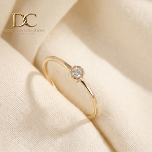 Bague classique en or massif 14 carats certifiée IGI avec diamant de laboratoire taille brillant rond, bijoux de luxe pour femme pour mariage - Product Image 4