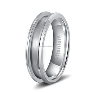 Anelli in Titanio POYA Colore Metallico Resistente 8mm 6mm 4mm per Coppie Fedi Nuziali Gioielli Fai-da-Te - Product Image 2