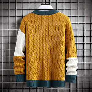 Pull tricoté moderne pour homme, respirant, avec logo frontal, 100 % coton/laine, confortable, doux, léger et chaud - Product Image 6