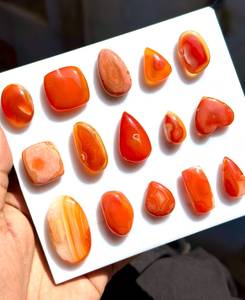 Piedras Preciosas Sueltas de Ágata Naranja Natural, Cabujones Pulidos, Grado Cabujón para la Fabricación de Joyas - Product Image 5