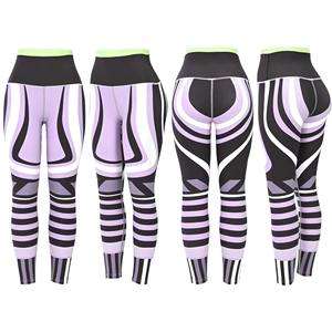 Leggings Deportivos de Cintura Alta para Mujer, Personalizados al por Mayor, Impresión 3D, Sólidos, Transpirables, de Secado Rápido, Spandex/Poliéster, para Yoga, Fitness, Gimnasio y Running - Product Image 3