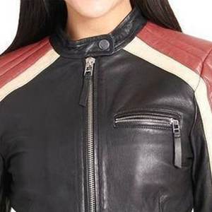 Chaquetas de mujer RTS con logo personalizado en negro, rojo y blanco, chaqueta clásica de invierno, abrigos de cuero genuino, chaqueta bomber Highstreet - Product Image 6