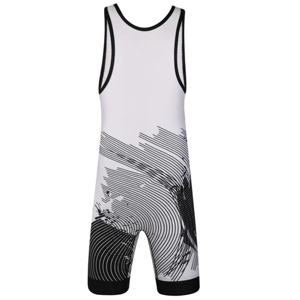 Débardeur de lutte géométrique blanc pour homme, sans manches, ajusté, en polyester anti-humidité, toutes saisons, taille élastique - Product Image 3
