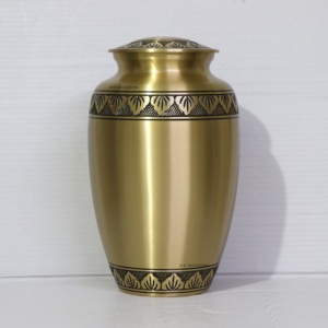 Classic Engraved Brass Cremation Urn Premium Customizable Funeral Adult Ashes Urn Indian Urns Manufacturer Wide Range - Product Image 3