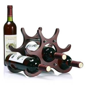 Estante de Madera para Vino, Soporte Horizontal para 6 Botellas, Exhibidor Independiente, Diseño Clásico Moderno, Forma Rectangular, Capacidad para 750 ml - Product Image 1