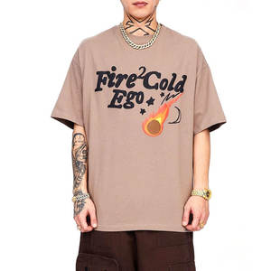 Camisetas de Cuello Redondo Extra Grandes para Hombre, Hechas a Medida, de Alta Calidad, 100% Algodón Tejido, con Estampado Puff e Impresión de Logotipo Personalizado - Product Image 1