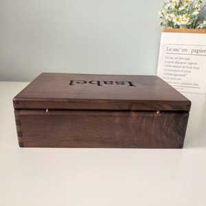 Boîte de rangement en bois d'acacia naturel avec couvercle, coffret décoratif en bois pour montres, bijoux, accessoires et emballage cadeau d'entreprise - Product Image 3