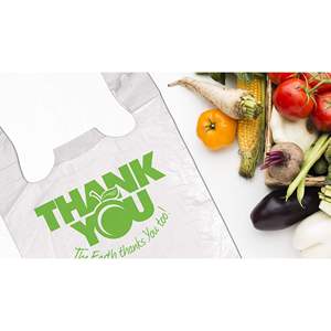 Sacchetti di plastica per riporto Ultra-sottili per 1000 prestampati 11.5X6.5X21 pollici t-shirt sacchetti 0.65 Mil per lo Shopping in un ristorante - Product Image 6