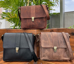 Venta al por mayor de fábrica, bolso de hombro Vintage de cuero de grano completo para hombre, bolsos de mensajero cruzados informales de cuero de vaca genuino de alta calidad - Product Image 4