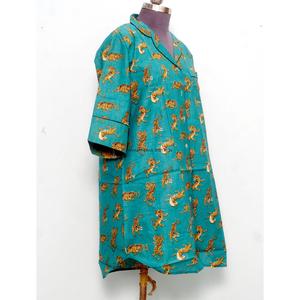 เสื้อคลุมกิโมโนแขนสั้นคอวีผ้าฝ้าย 100% สวมใส่สบาย พิมพ์ลายเสือ สำหรับผู้หญิง เนื้อผ้าบางเบา ระบายอากาศได้ดี เหมาะสำหรับฤดูใบไม้ผลิ ฤดูร้อน ฤดูหนาว - Product Image 4