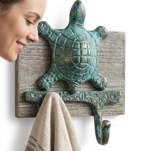 Crochet mural rustique en forme de tortue, en fonte et alliage de zinc, design animal, fait main, crochet simple, écologique, multifonctionnel, vintage, décoratif - Product Image 2