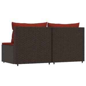 Canapé de jardin central en acier recouvert de rotin PE marron avec tissu – Caractéristiques standard - Product Image 3