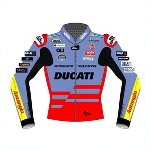 Fabio Di Giannantonio MotoCP Rucati Cowhide/Kangaroo Made To Measure Perforated Track Leather <b>Racing</b> <b>Jacket</b>/Chaqueta Protection - Product Image 1