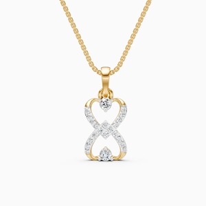 Colgante de diamante Corazón Infinito con diamantes cultivados en laboratorio de 0.25 quilates en oro amarillo de 9K, oro blanco y oro rosa - Product Image 3