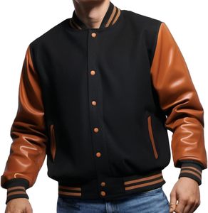 Blouson Bomber Homme en Toile à Capuche Coupe-Vent Imperméable Style Vintage Universitaire Col Montant Logo Avant Hiver OEM - Product Image 3