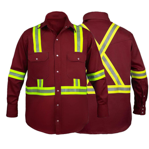 FR Reflective Work <b>Shirt</b> Flame Resistant High Visibility Safety <b>Shirt</b> Industrial Construction Long Sleeve Uniform OEM Custom - Product Image 6