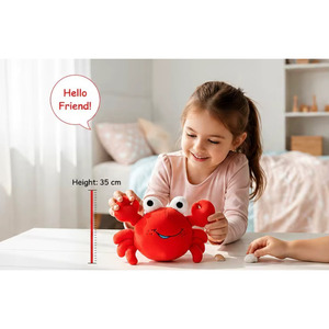 Lindo Peluche de Cangrejo, Juguete de Peluche de Tela Velboa, Animal de Peluche, Regalo para Niños, Decoración del Hogar, Muñeco Suave - Product Image 1