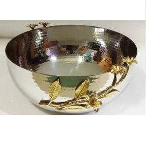 Decorative Catering Ware Items Solid Metal Fruits <b>Salad</b> <b>Server</b> <b>Bowl</b> Leaf Design Top Quality Food Grade Serving <b>Bowl</b> - Product Image 2
