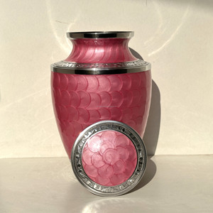 Urna Funeraria de Aluminio Metálico de Alta Calidad para Cenizas Humanas y de Mascotas, Acabado Rosa Meena con Grabado Personalizado - Product Image 2