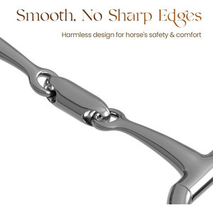 Snaffle Bit Stainless Steel with Copper <b>Silicon</b> Brass Eggbutt and D-Ring Jointed Loose Ring Horse Tack Equestrian Training Bits - Product Image 3