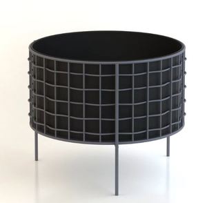 Jardinières rondes d'extérieur en fer, finition noire mate et grise, supports élégants pour plantes, conteneurs pour faire pousser des plantes et des fleurs - Product Image 6