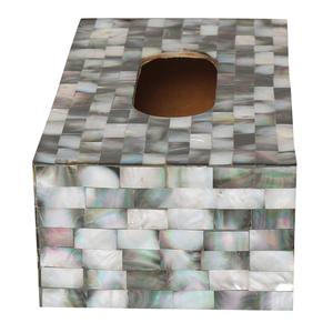 Elegante Dispensador de Papel Tisú Rectangular, Material de Concha Natural, Accesorio Duradero para Baño - Product Image 3