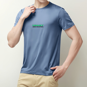 ไนมัต อาบาส อินดัสทรีส์เสื้อยืดแขนสั้นสีน้ำเงินสำหรับผู้ชาย แห้งเร็ว ทรงปกติ คอกลม ชุดลำลอง - Product Image 1