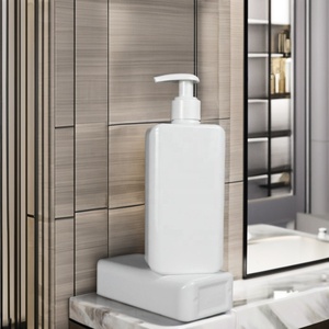 ขวดพลาสติก PETG สีขาวทรงเหลี่ยม ขนาด 300 มล. สำหรับบรรจุภัณฑ์เครื่องสำอางไต้หวัน ดีไซน์หรูหรา มุมโค้งมน ฝาเกลียว สำหรับผลิตภัณฑ์ดูแลผิวหน้า มาส์กหน้า และแชมพู - Product Image 6