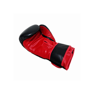 Guantes de Boxeo de Cuero Rojos y Negros con Cierre de Velcro para Entrenamiento de Adultos Unisex - Product Image 3