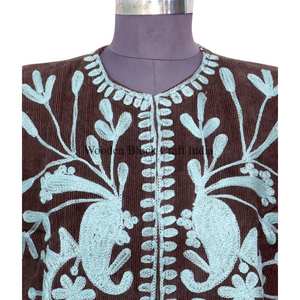 Manteau d'hiver tendance pour femmes, en coton cotrize fait main, brodé, coupe classique, idéal pour les mariages et les demoiselles d'honneur, broderie pour les fêtes - Product Image 6