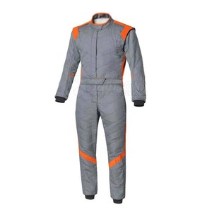 Combinaison de course moto ignifuge à manches longues pour homme, grise, bicolore, toutes saisons - Product Image 2