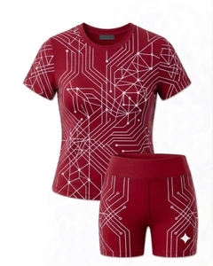 Ensemble de maillot de cyclisme pour femme imprimé, séchage rapide, haut à manches courtes et short respirant de haute qualité - Product Image 3
