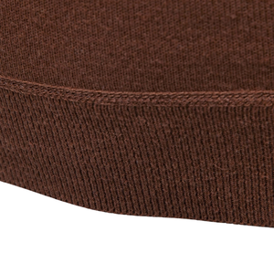 Pull à col montant zippé pour homme, marron, en polyester, décontracté, uni, à manches longues, avec poignets et ourlet côtelés, tricoté - Product Image 6