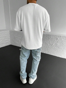 เสื้อยืดโอเวอร์ไซส์ผู้ชายแบบใหม่ แห้งเร็ว ระบายอากาศได้ดี คอกลม แขนสั้น สำหรับผู้ชายที่ต้องการเสื้อยืดโอเวอร์ไซส์คุณภาพสูง - Product Image 2