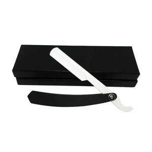 Nueva Llegada: Navaja de Barbero de Acero Inoxidable Negro con Mango de Plástico Sólido Sostenible, Profesional y Segura, con Cuchillas de un Solo Filo - Product Image 2
