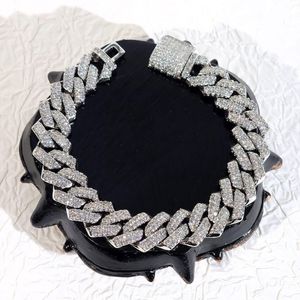 Luxury Iced Moissanite Cuban Link Chain <b>Bracelet</b> <b>Men</b> Women 925 Sterling <b>Silver</b> Rhodium Plated Hip Hop Jewelry - Product Image 1