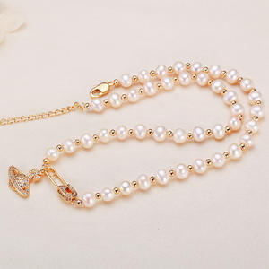 Collar de Perlas de Agua Dulce Genuinas de Zhuji para Mujer, Cadena de Clavícula Moderna, Accesorio de Moda, Collar al por Mayor - Product Image 2